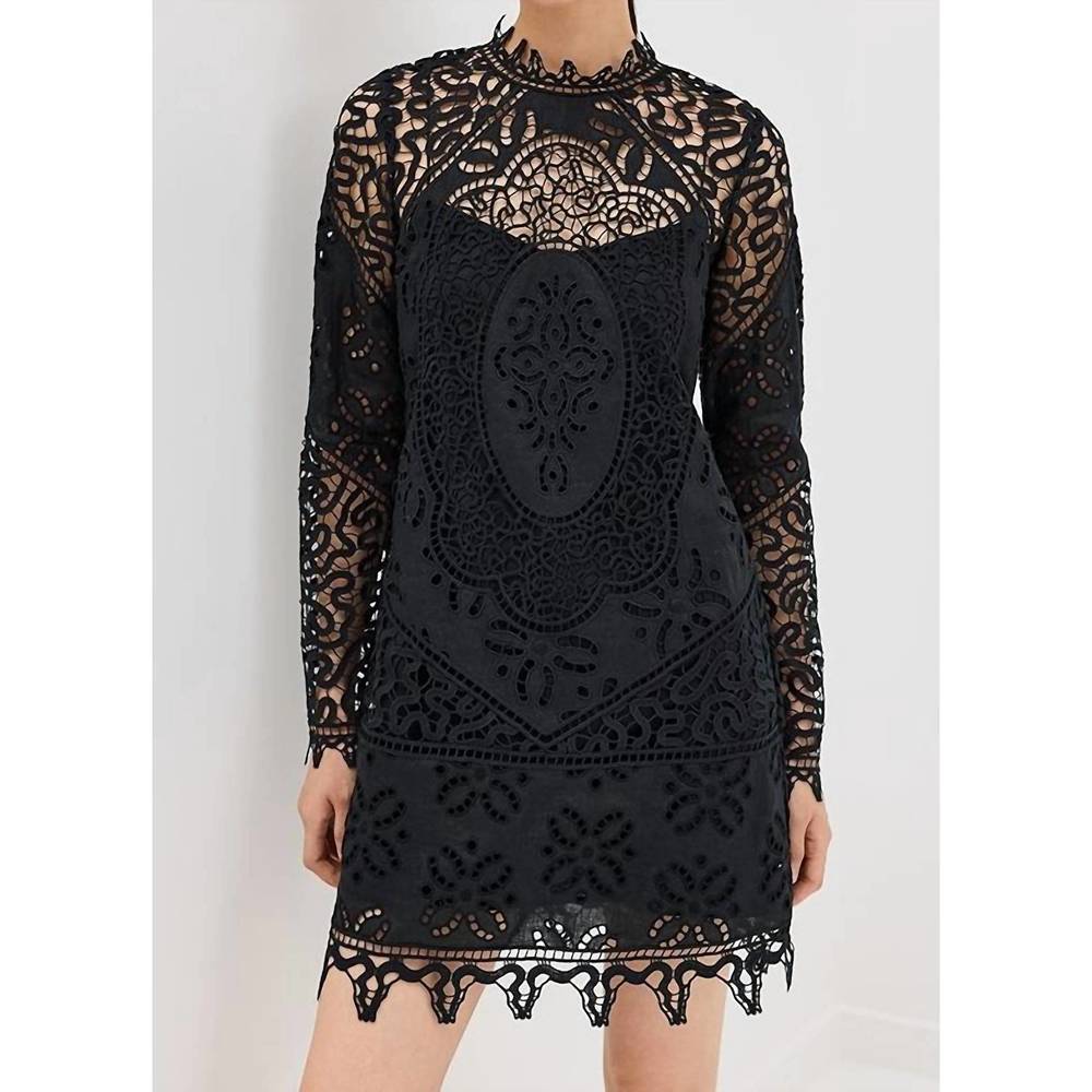 Ulla Johnson Eleni Noir Black Lace Dress 6